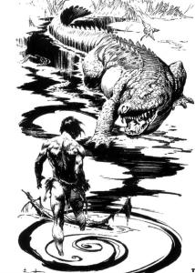 BW-Tarzan_Against_the_Giant_Alligator_by_Frank_Frazetta