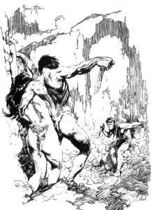 BW-Tarzan_Confronts_an_Enemy_by_Frank_Frazetta