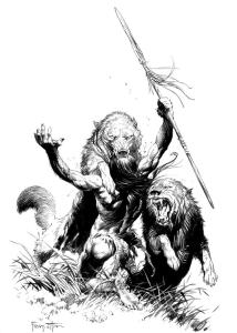 BW-Tarzan_and_the_Earths_Core_by_Frank_Frazetta