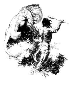BW-Tarzan_and_the_Golden_Lion_by_Frank_Frazetta