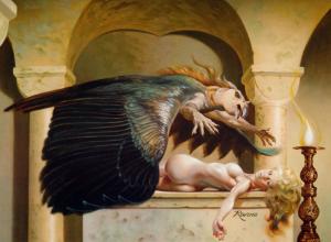 Bird_God_by_Rowena_Morrill