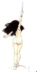 Girl_with_Dagger_Raised_by_Frank_Frazetta