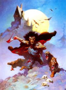 Wolves_Night_by_Frank_Frazetta